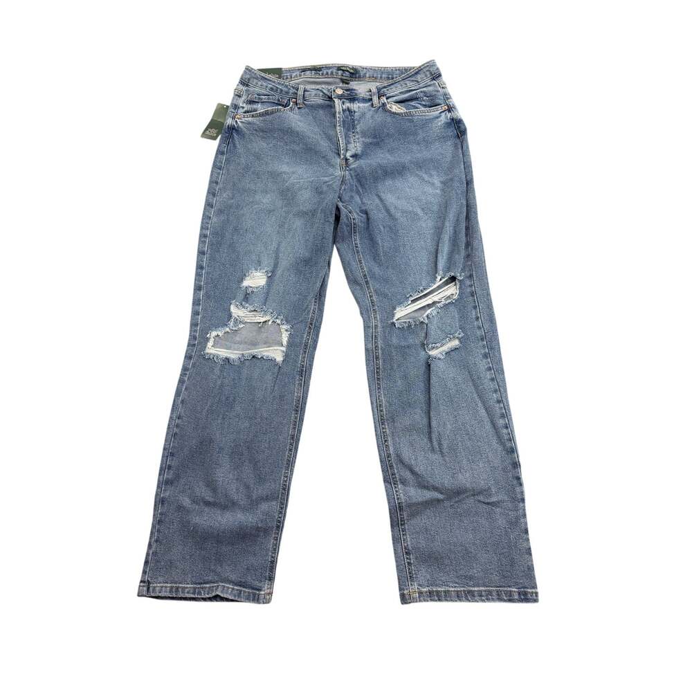 Wild Fable Women's Super High-Rise Distressed Straight Leg Jeans - Size 14 - NWT